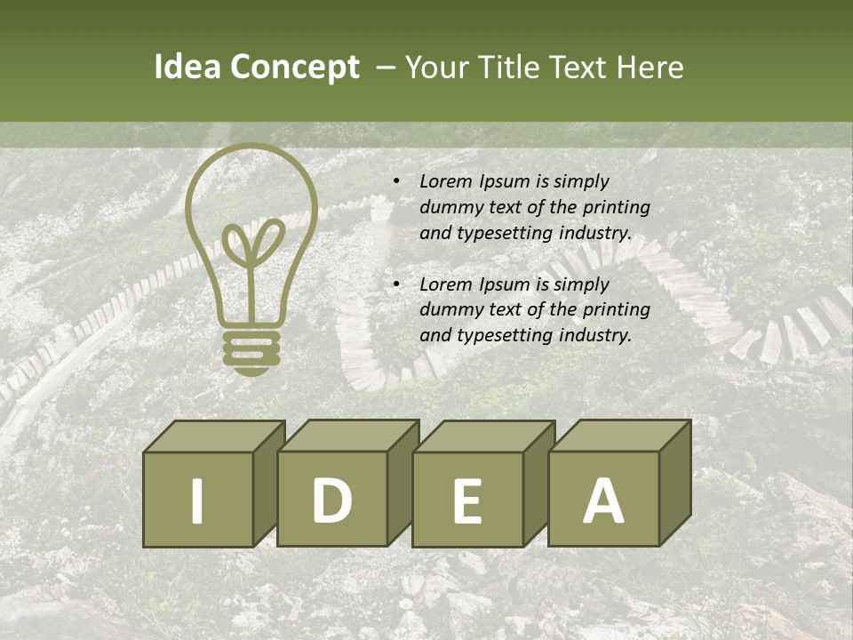 A Rocky Hillside With Stairs Leading Up To The Top Of It PowerPoint Template