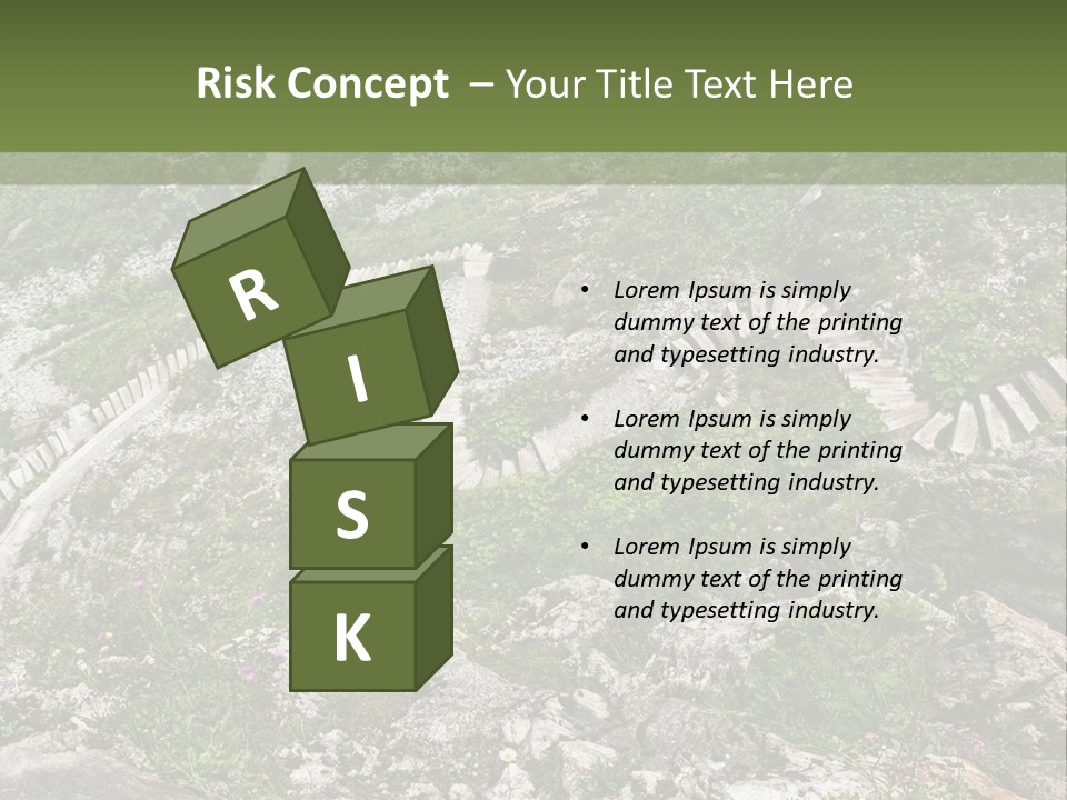 A Rocky Hillside With Stairs Leading Up To The Top Of It PowerPoint Template