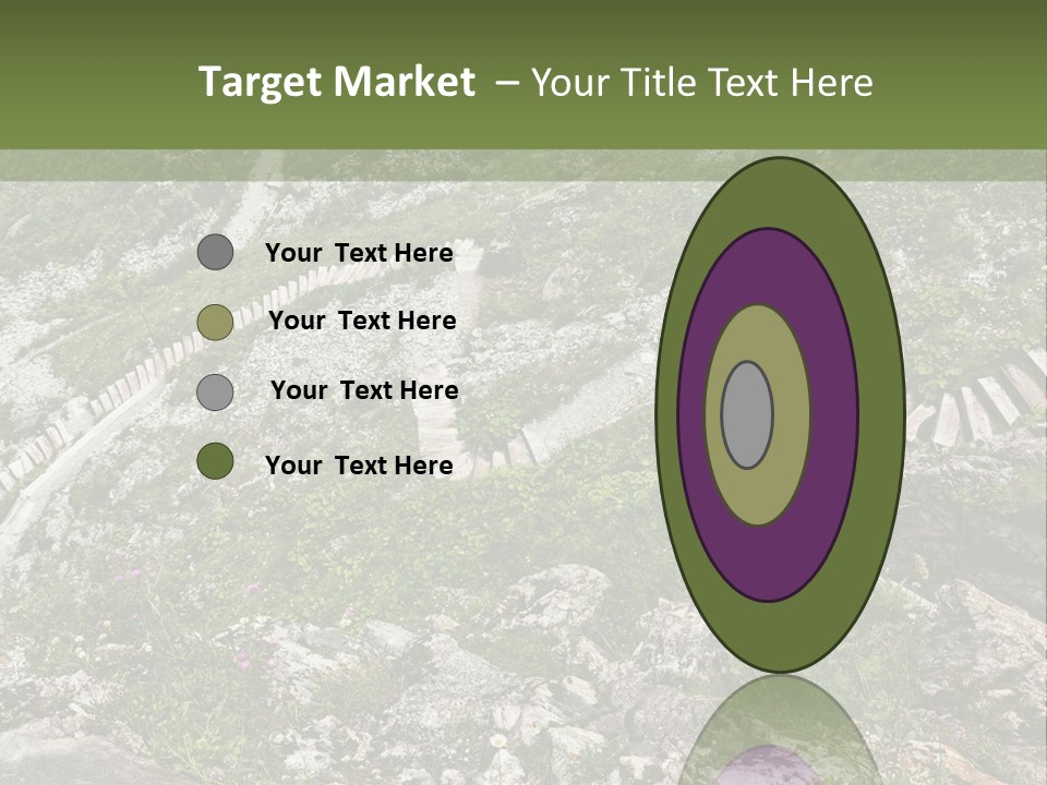 A Rocky Hillside With Stairs Leading Up To The Top Of It PowerPoint Template