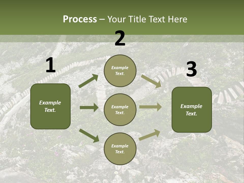 A Rocky Hillside With Stairs Leading Up To The Top Of It PowerPoint Template