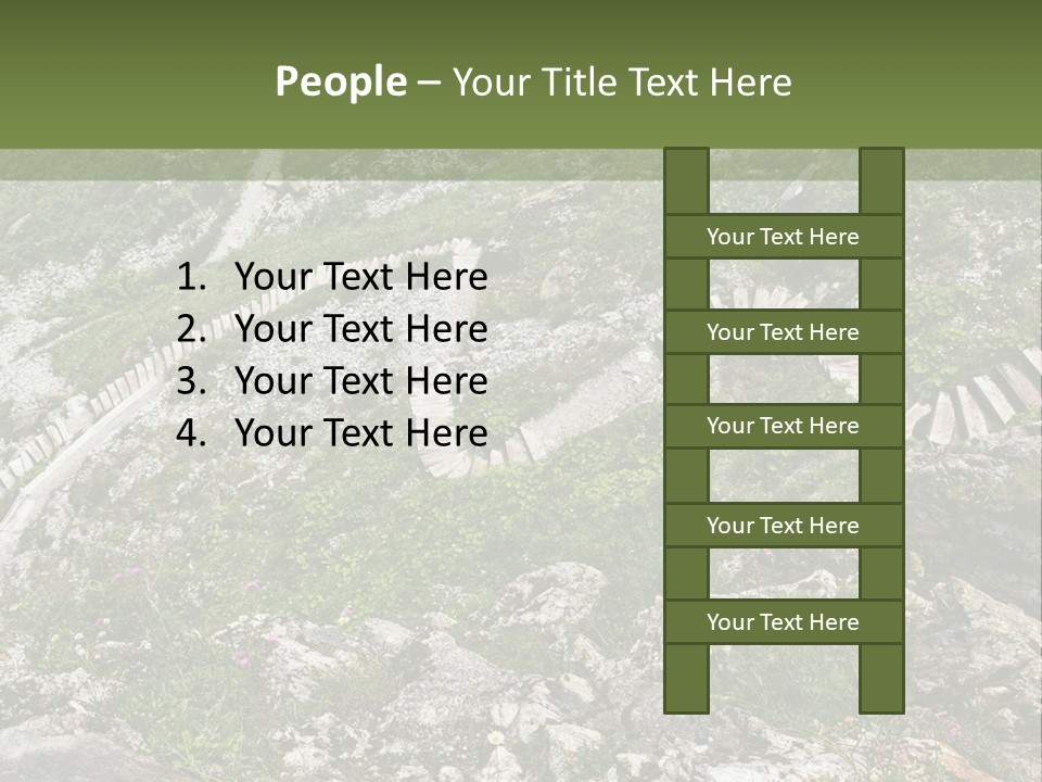 A Rocky Hillside With Stairs Leading Up To The Top Of It PowerPoint Template
