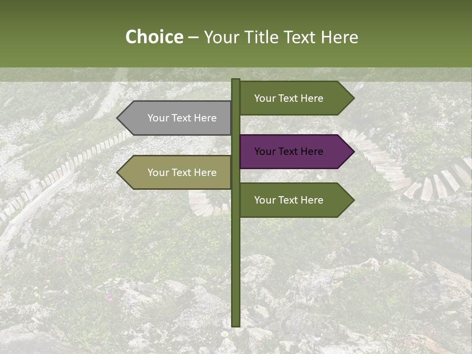 A Rocky Hillside With Stairs Leading Up To The Top Of It PowerPoint Template