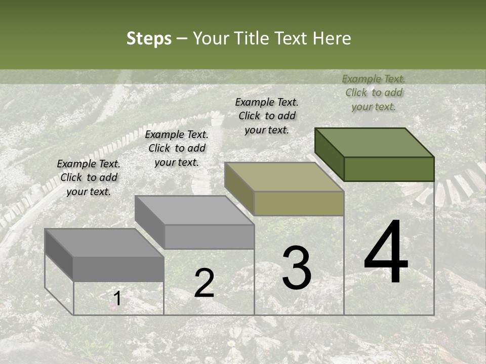 A Rocky Hillside With Stairs Leading Up To The Top Of It PowerPoint Template