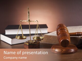 Tribunal Judgment Symbol PowerPoint Template