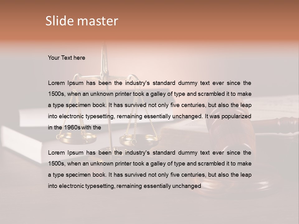 Tribunal Judgment Symbol PowerPoint Template