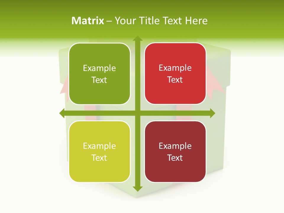 A Green Present Box With A Red Ribbon PowerPoint Template