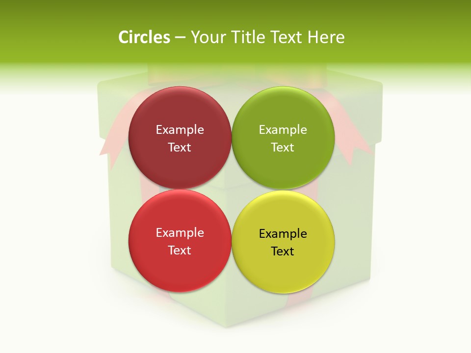 A Green Present Box With A Red Ribbon PowerPoint Template