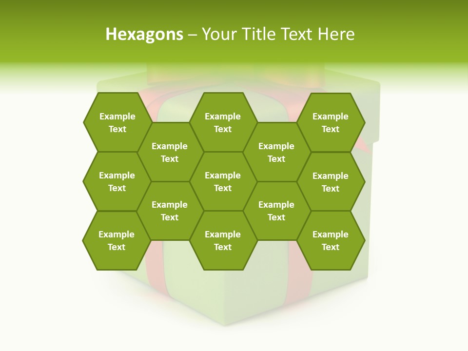 A Green Present Box With A Red Ribbon PowerPoint Template