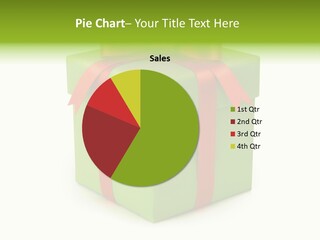A Green Present Box With A Red Ribbon PowerPoint Template