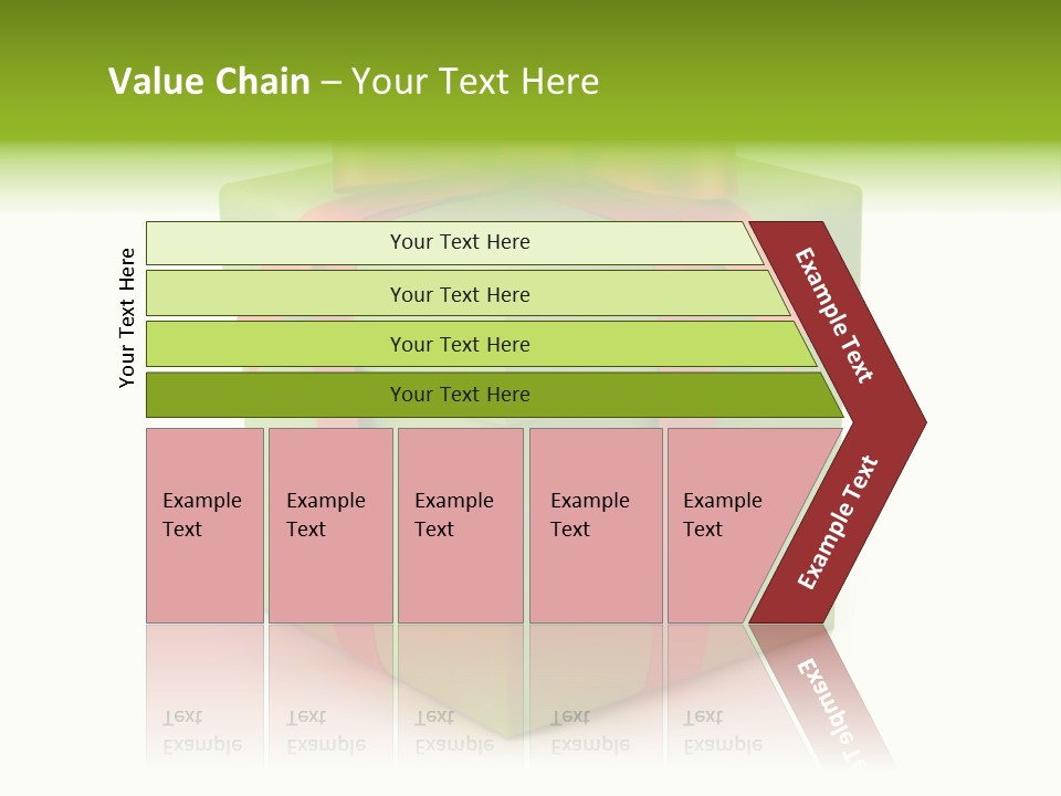 A Green Present Box With A Red Ribbon PowerPoint Template