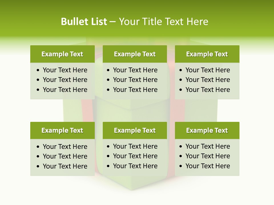 A Green Present Box With A Red Ribbon PowerPoint Template