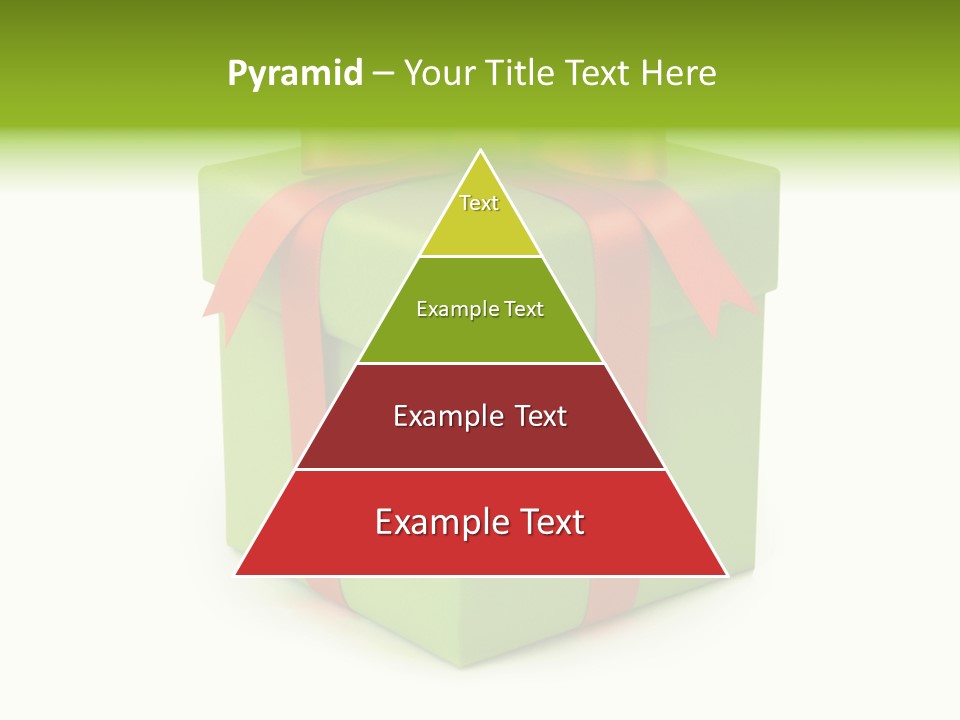 A Green Present Box With A Red Ribbon PowerPoint Template