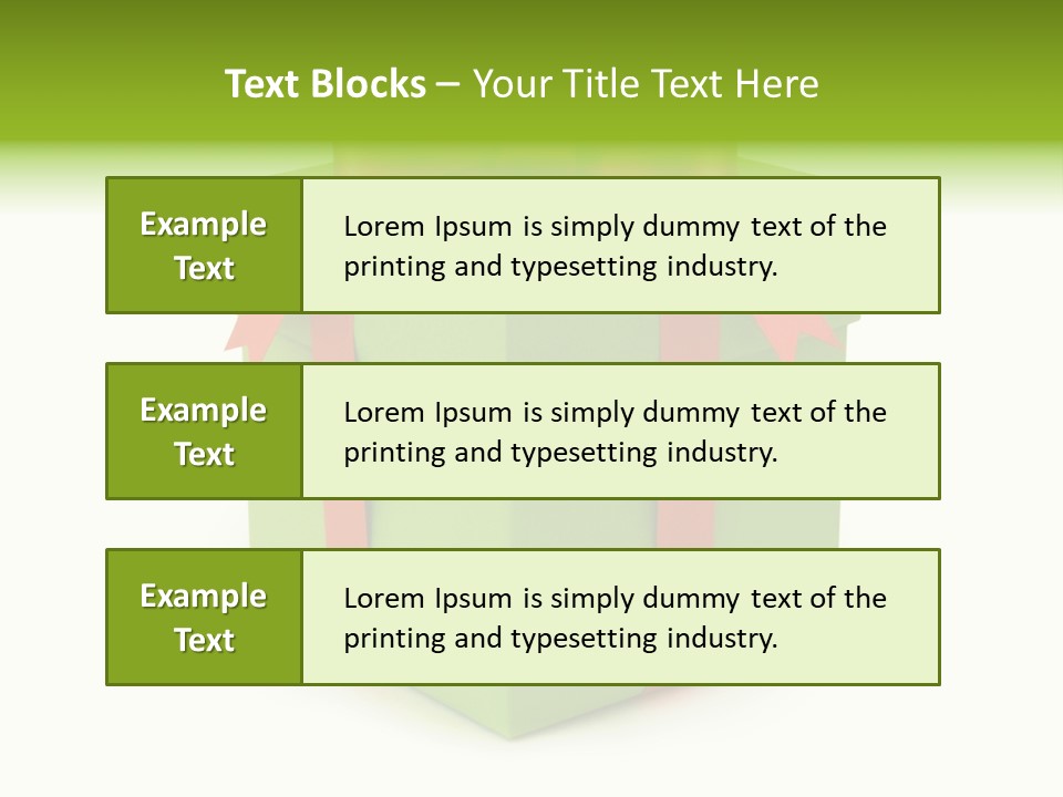 A Green Present Box With A Red Ribbon PowerPoint Template