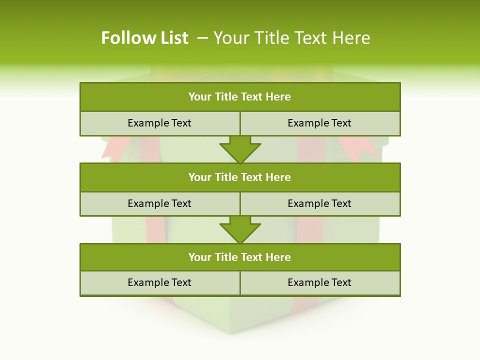 A Green Present Box With A Red Ribbon PowerPoint Template