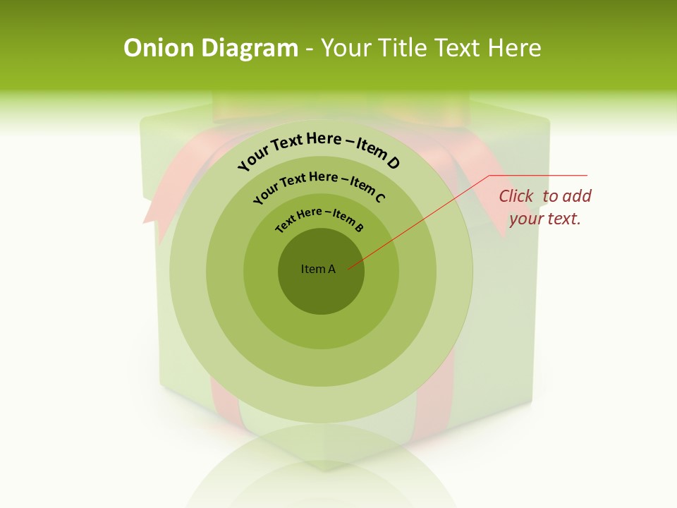 A Green Present Box With A Red Ribbon PowerPoint Template