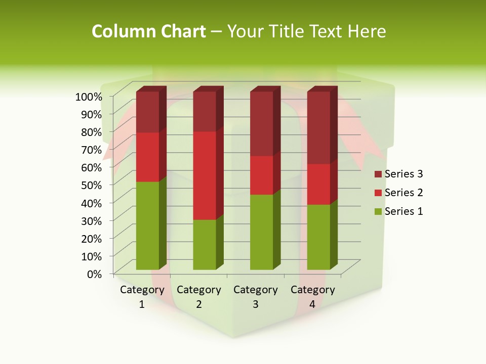A Green Present Box With A Red Ribbon PowerPoint Template