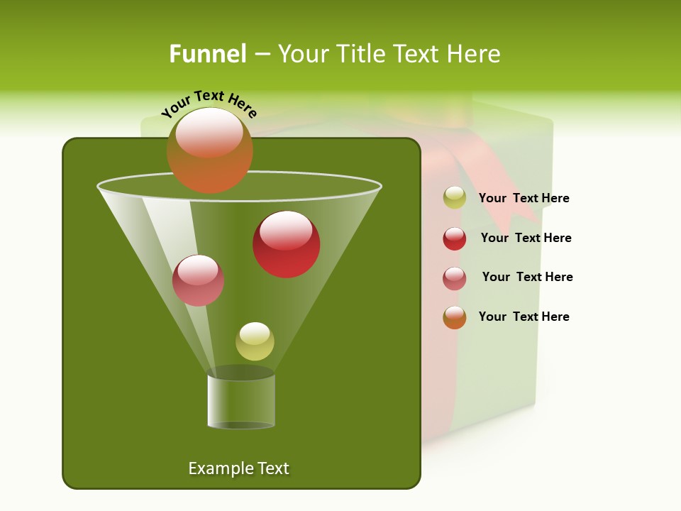 A Green Present Box With A Red Ribbon PowerPoint Template