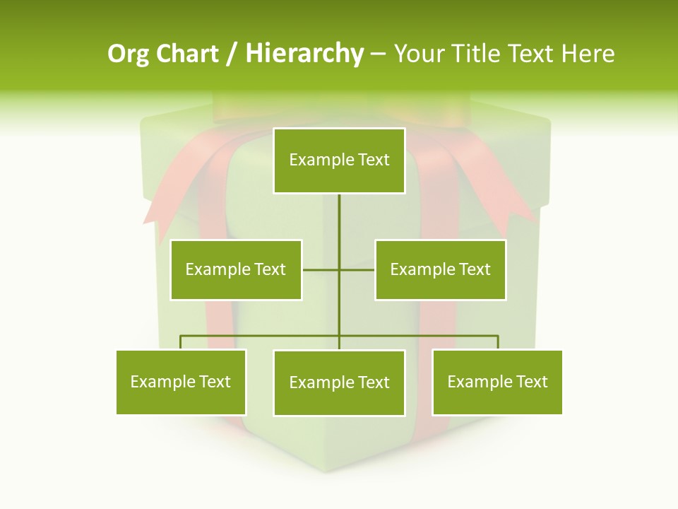 A Green Present Box With A Red Ribbon PowerPoint Template