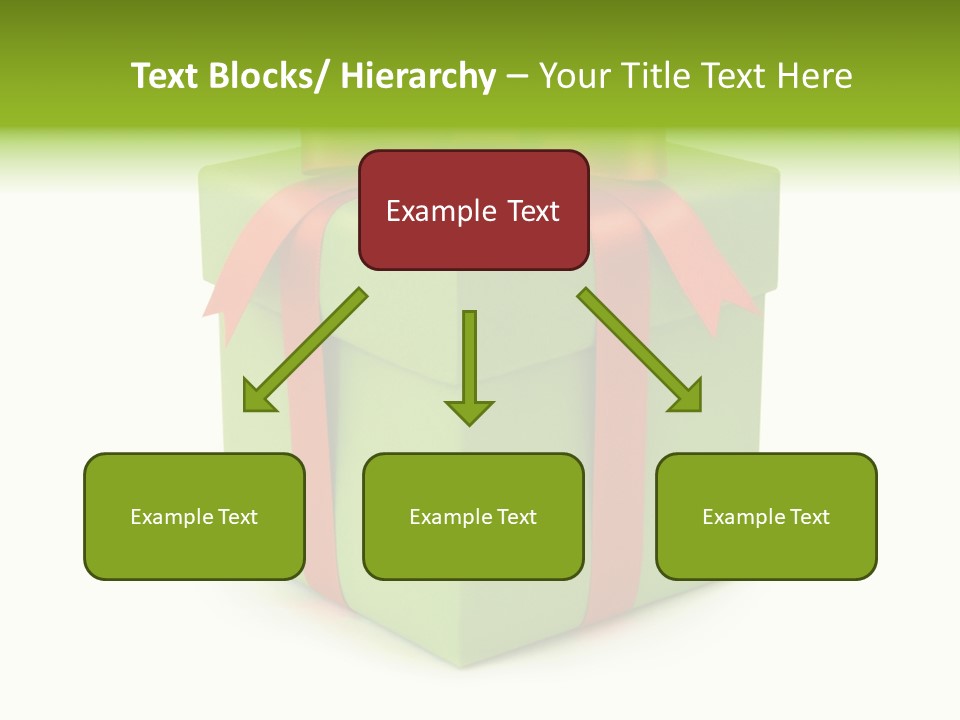 A Green Present Box With A Red Ribbon PowerPoint Template