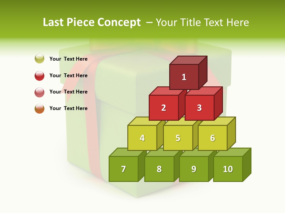 A Green Present Box With A Red Ribbon PowerPoint Template