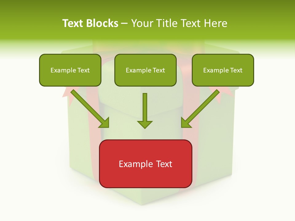 A Green Present Box With A Red Ribbon PowerPoint Template