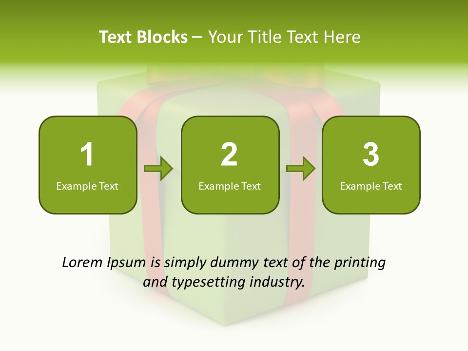 A Green Present Box With A Red Ribbon PowerPoint Template