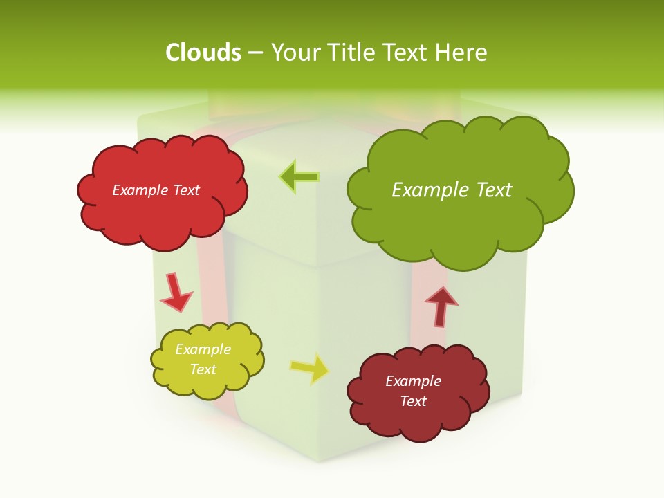 A Green Present Box With A Red Ribbon PowerPoint Template