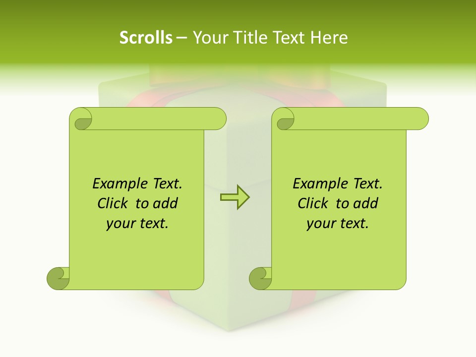A Green Present Box With A Red Ribbon PowerPoint Template