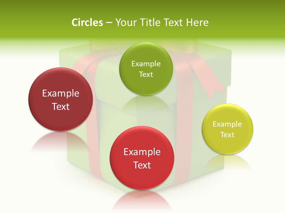 A Green Present Box With A Red Ribbon PowerPoint Template