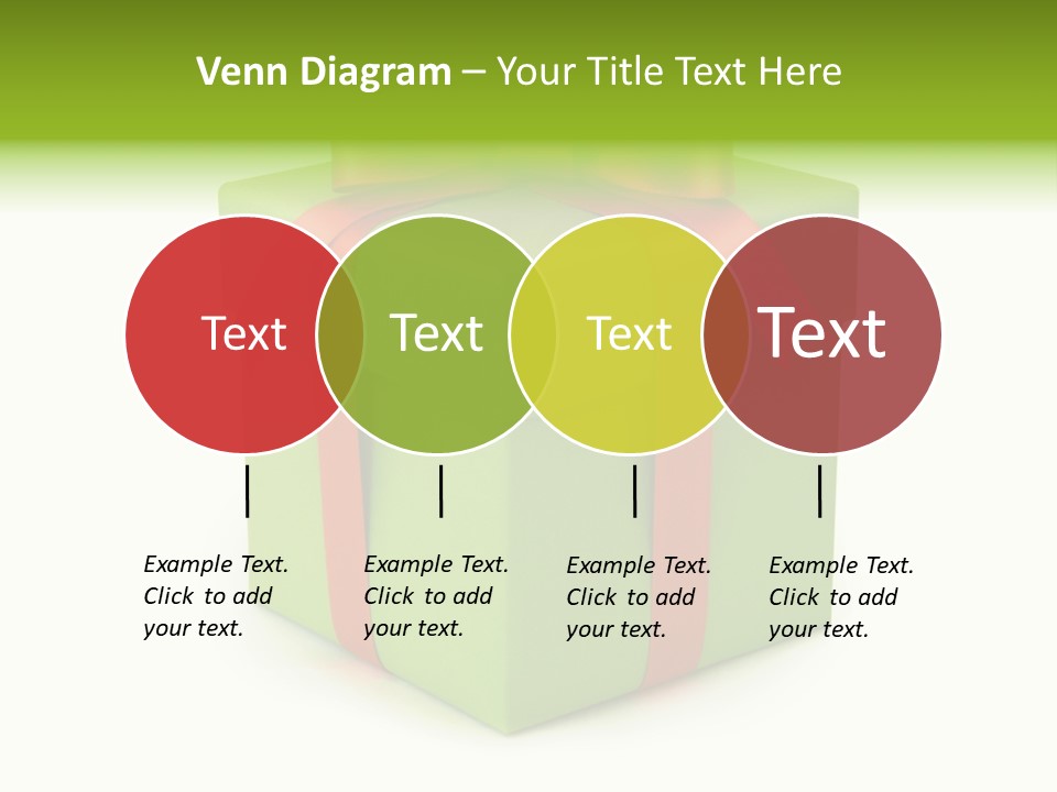 A Green Present Box With A Red Ribbon PowerPoint Template