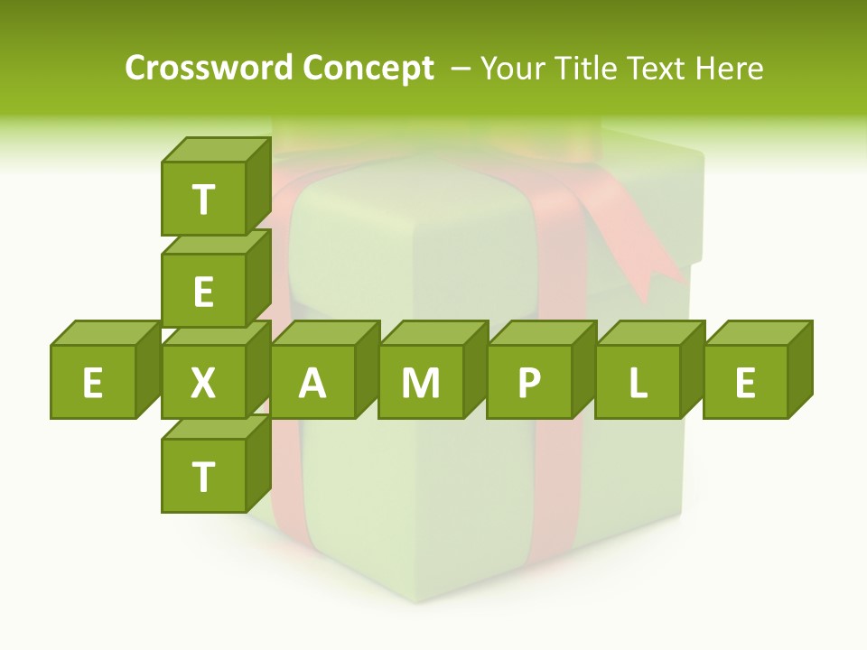 A Green Present Box With A Red Ribbon PowerPoint Template
