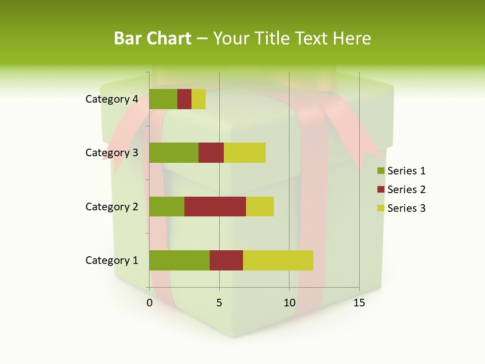 A Green Present Box With A Red Ribbon PowerPoint Template