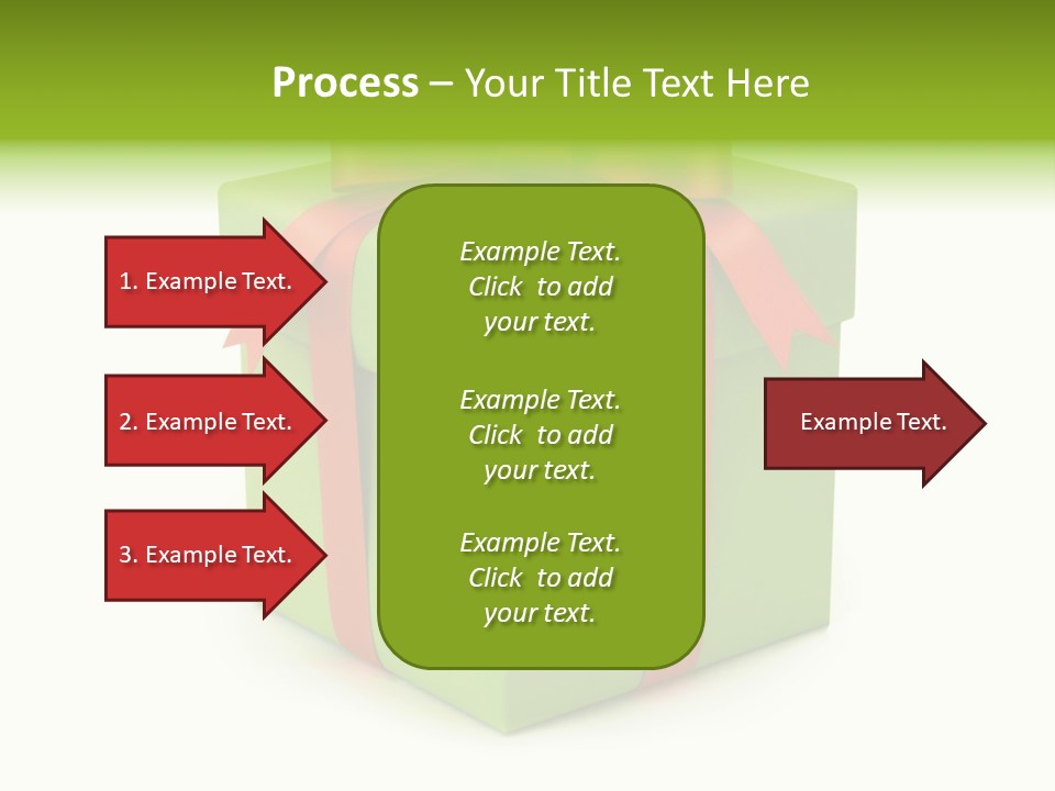 A Green Present Box With A Red Ribbon PowerPoint Template