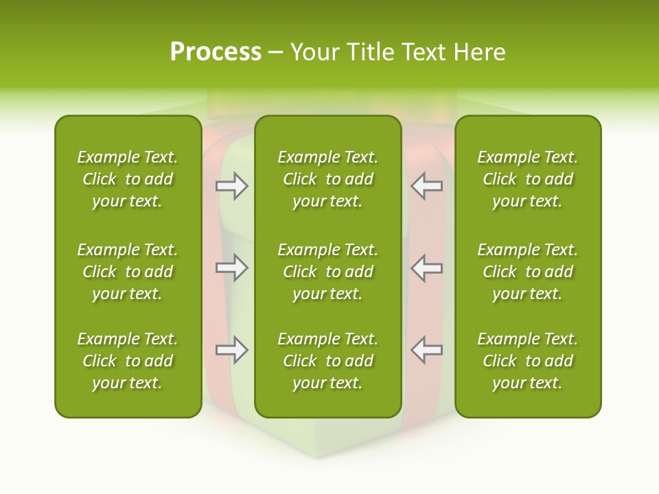 A Green Present Box With A Red Ribbon PowerPoint Template