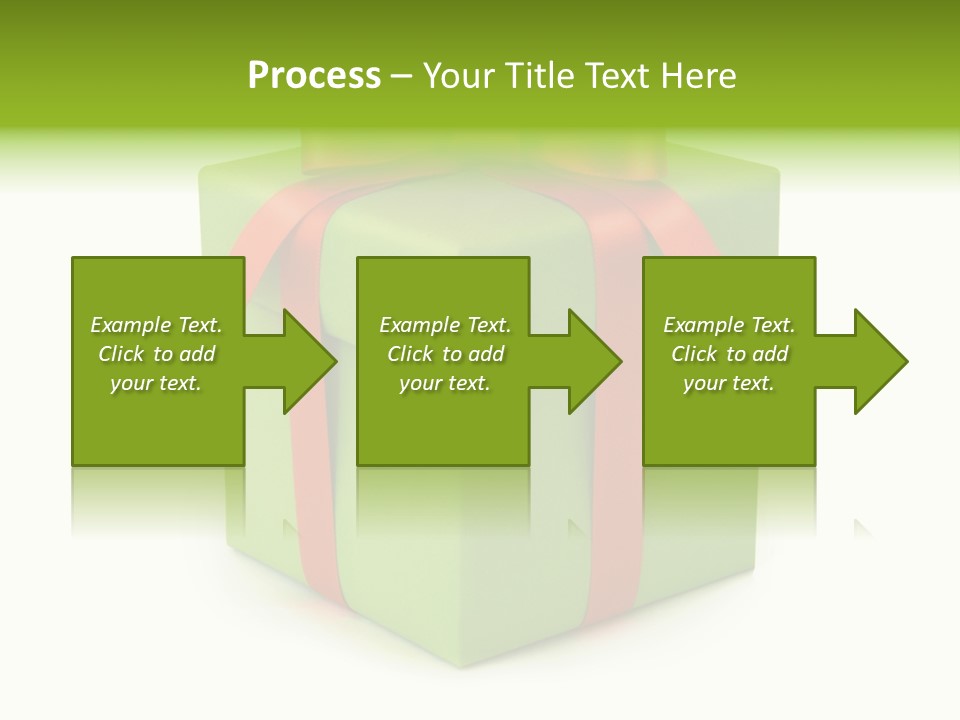 A Green Present Box With A Red Ribbon PowerPoint Template