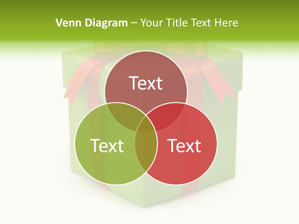 A Green Present Box With A Red Ribbon PowerPoint Template