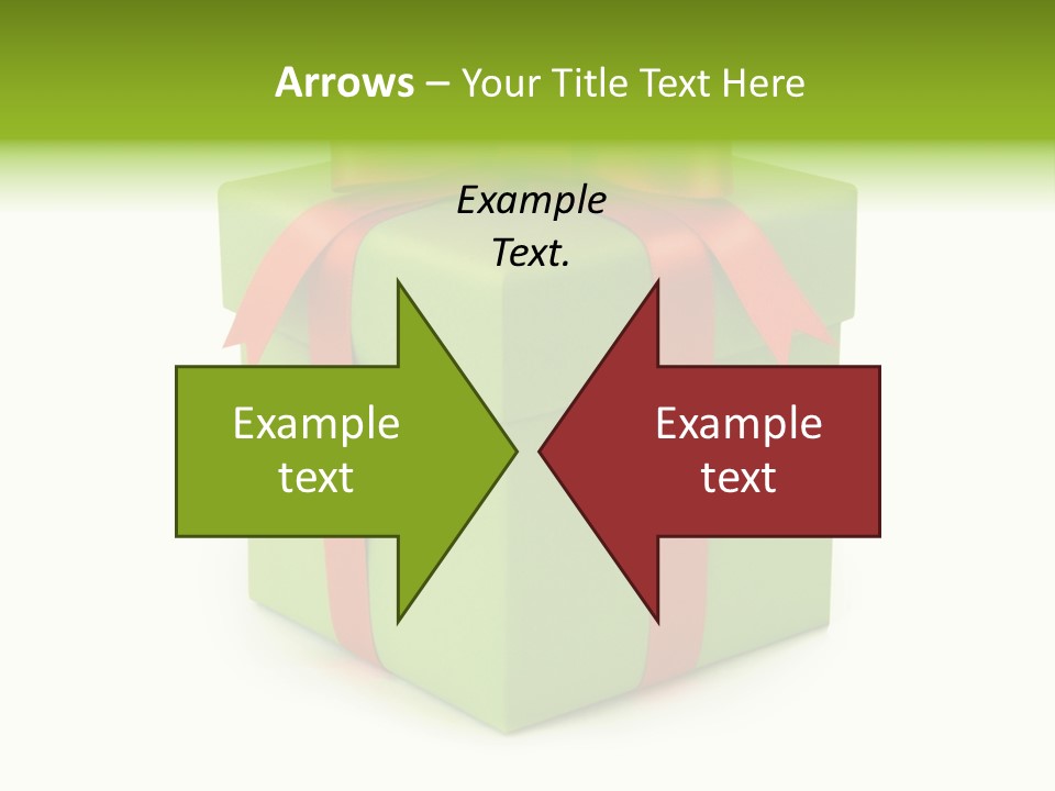 A Green Present Box With A Red Ribbon PowerPoint Template