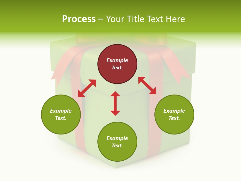 A Green Present Box With A Red Ribbon PowerPoint Template