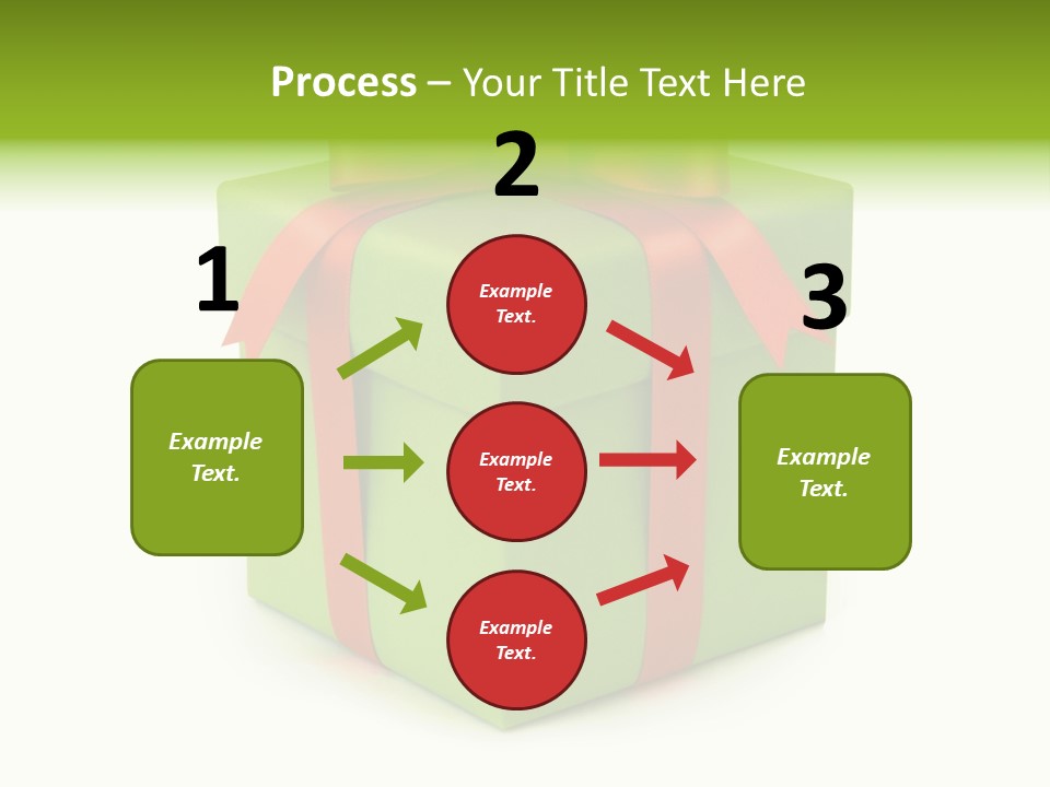 A Green Present Box With A Red Ribbon PowerPoint Template