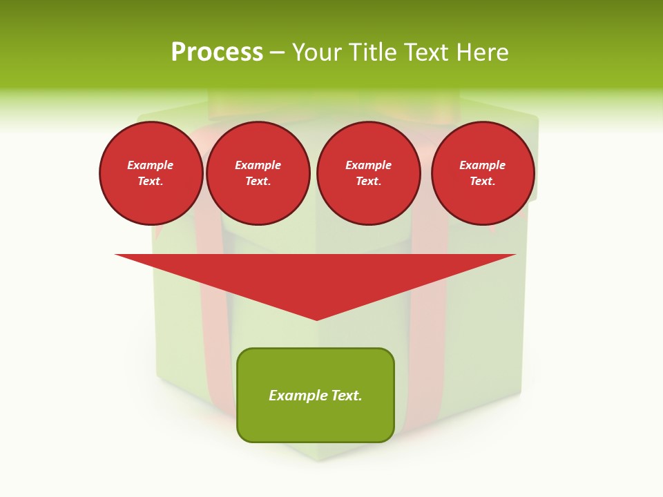 A Green Present Box With A Red Ribbon PowerPoint Template