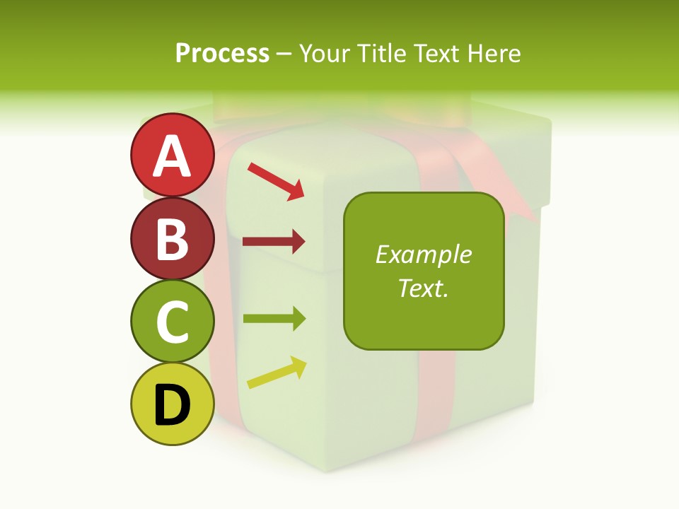 A Green Present Box With A Red Ribbon PowerPoint Template