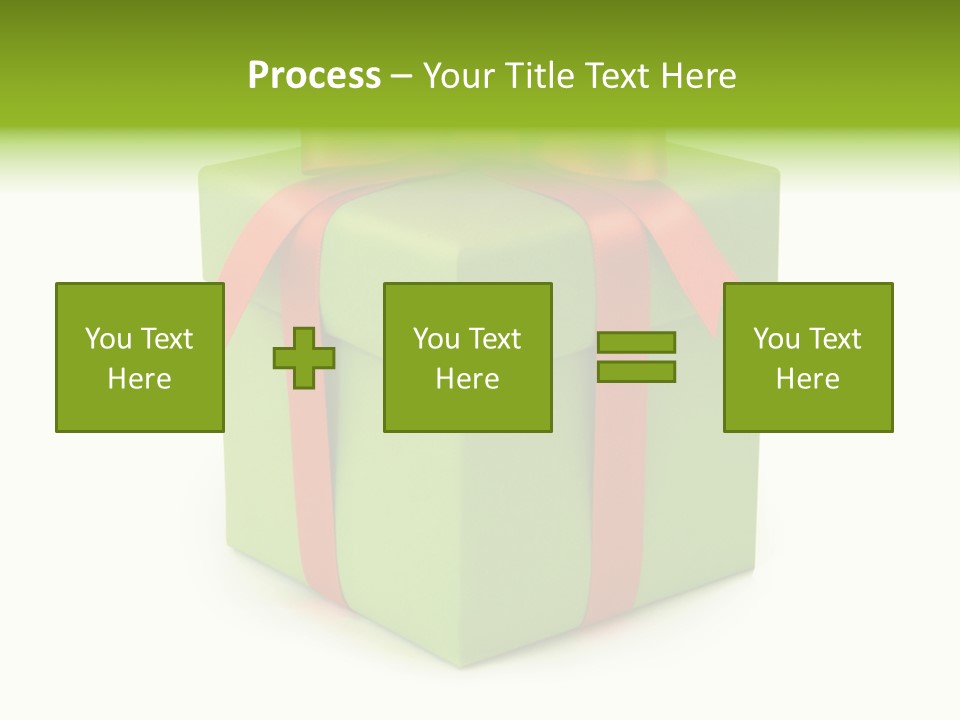 A Green Present Box With A Red Ribbon PowerPoint Template