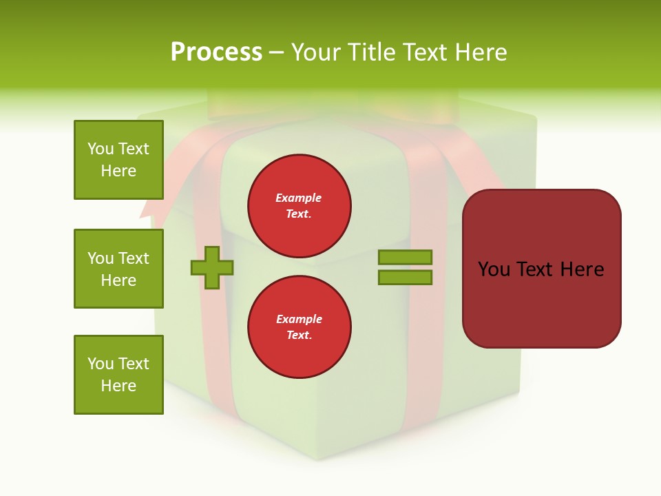A Green Present Box With A Red Ribbon PowerPoint Template