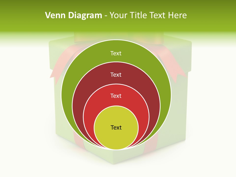 A Green Present Box With A Red Ribbon PowerPoint Template