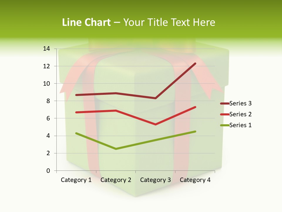 A Green Present Box With A Red Ribbon PowerPoint Template