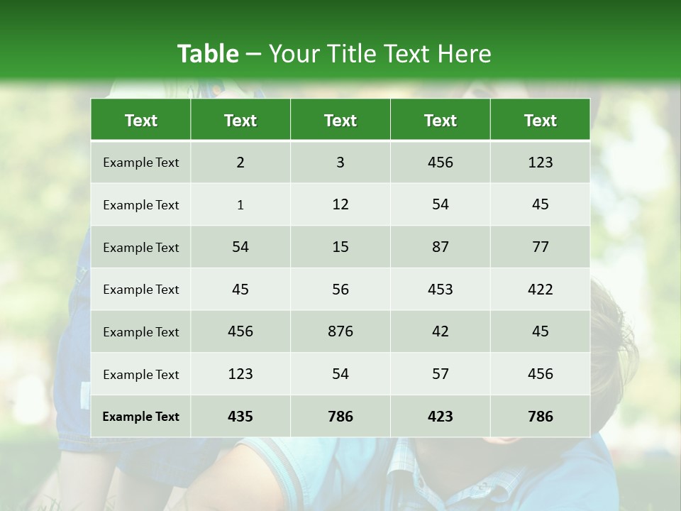 Daughter Summer Trees PowerPoint Template