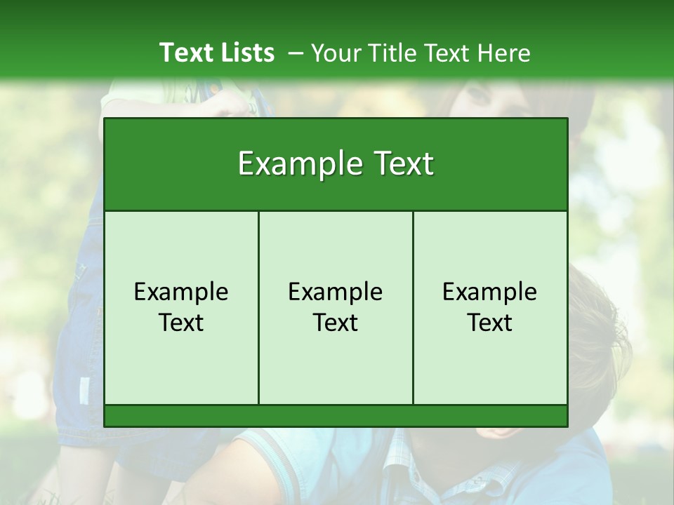 Daughter Summer Trees PowerPoint Template