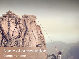 Danger Rope Climbing PowerPoint Template