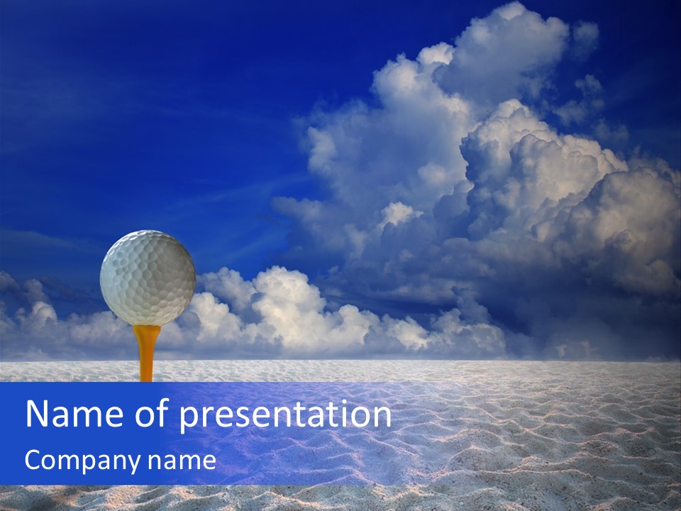 White Cloud Blue Out Door PowerPoint Template