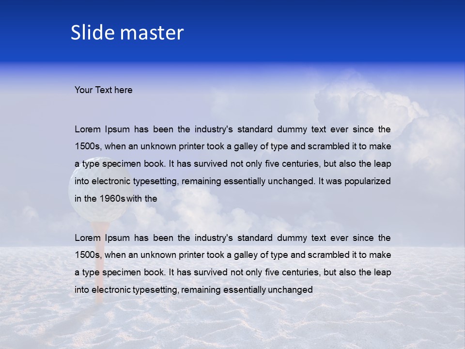 White Cloud Blue Out Door PowerPoint Template